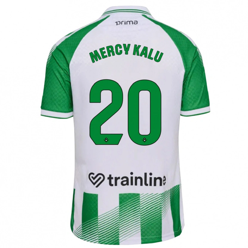 Danxen Niño Camiseta Chinyere Mercy Kalu #20 Verde Claro Negro Blanco 1ª Equipación 2026/27 La Camisa México