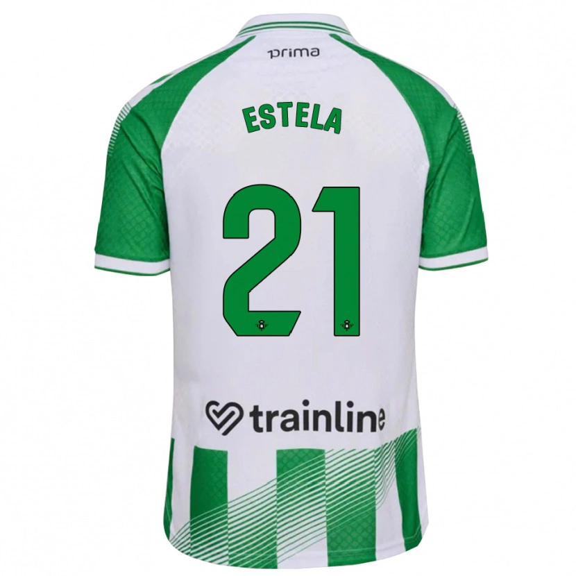 Danxen Niño Camiseta Estela Fernández #21 Verde Claro Negro Blanco 1ª Equipación 2026/27 La Camisa México