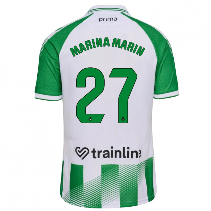Danxen Niño Camiseta Marina Marín #27 Verde Claro Negro Blanco 1ª Equipación 2026/27 La Camisa México