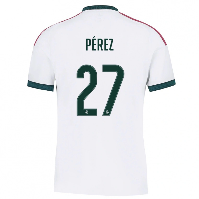 Danxen Niño Camiseta Adrián Pérez #27 Verde Oscuro Blanco Rojo 1ª Equipación 2026/27 La Camisa México