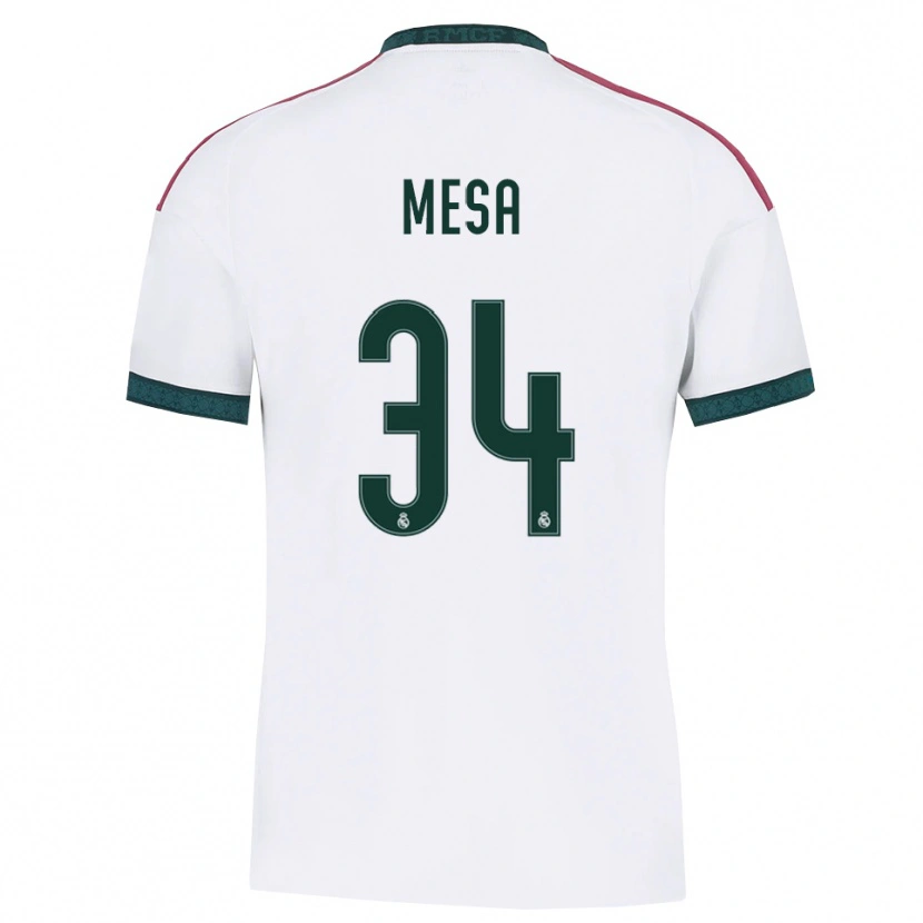 Danxen Niño Camiseta Óscar Mesa #34 Verde Oscuro Blanco Rojo 1ª Equipación 2026/27 La Camisa México