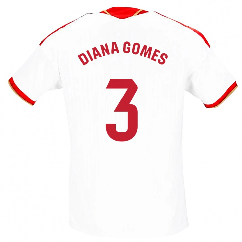 Danxen Niño Camiseta Diana Catarina Ribeiro Gomes #3 Blanco Rojo 1ª Equipación 2026/27 La Camisa México