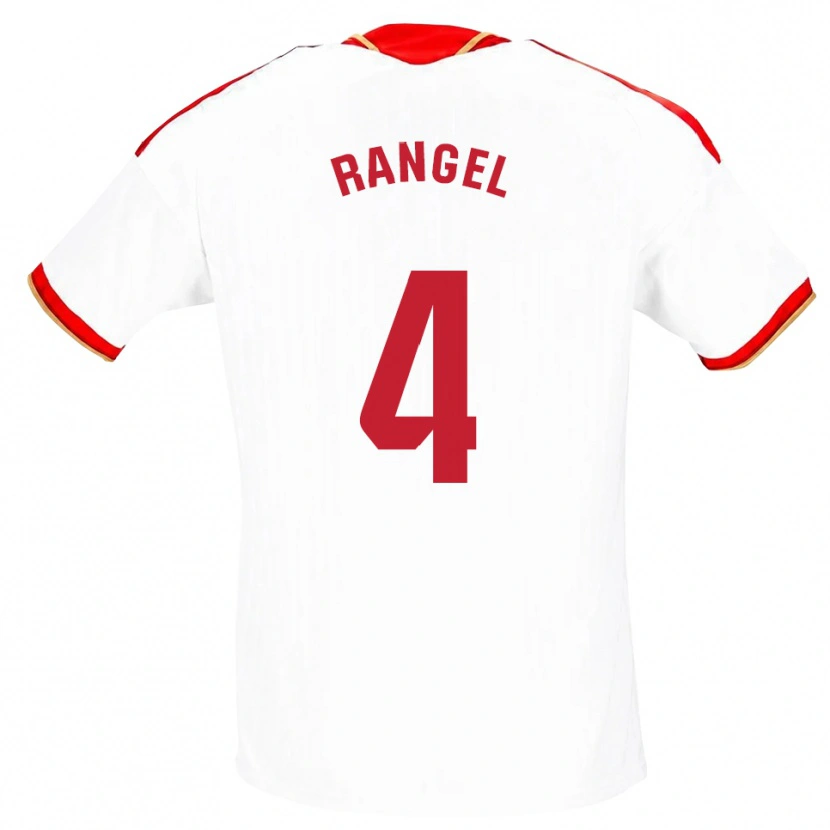 Danxen Niño Camiseta Héctor Rangel #4 Blanco Rojo 1ª Equipación 2026/27 La Camisa México