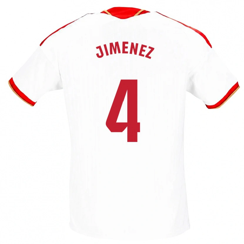 Danxen Niño Camiseta Diego Jiménez #4 Blanco Rojo 1ª Equipación 2026/27 La Camisa México