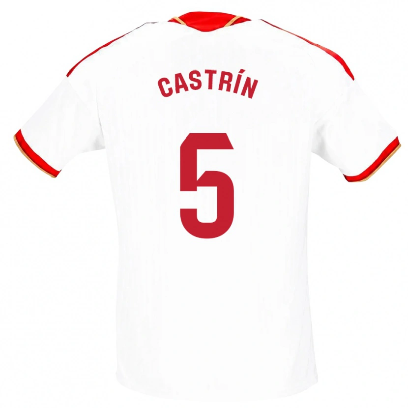 Danxen Niño Camiseta Andrés Castrín #5 Blanco Rojo 1ª Equipación 2026/27 La Camisa México
