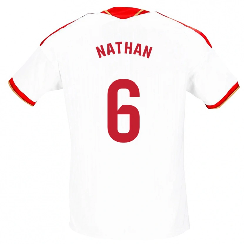 Danxen Niño Camiseta Nathan Sánchez #6 Blanco Rojo 1ª Equipación 2026/27 La Camisa México