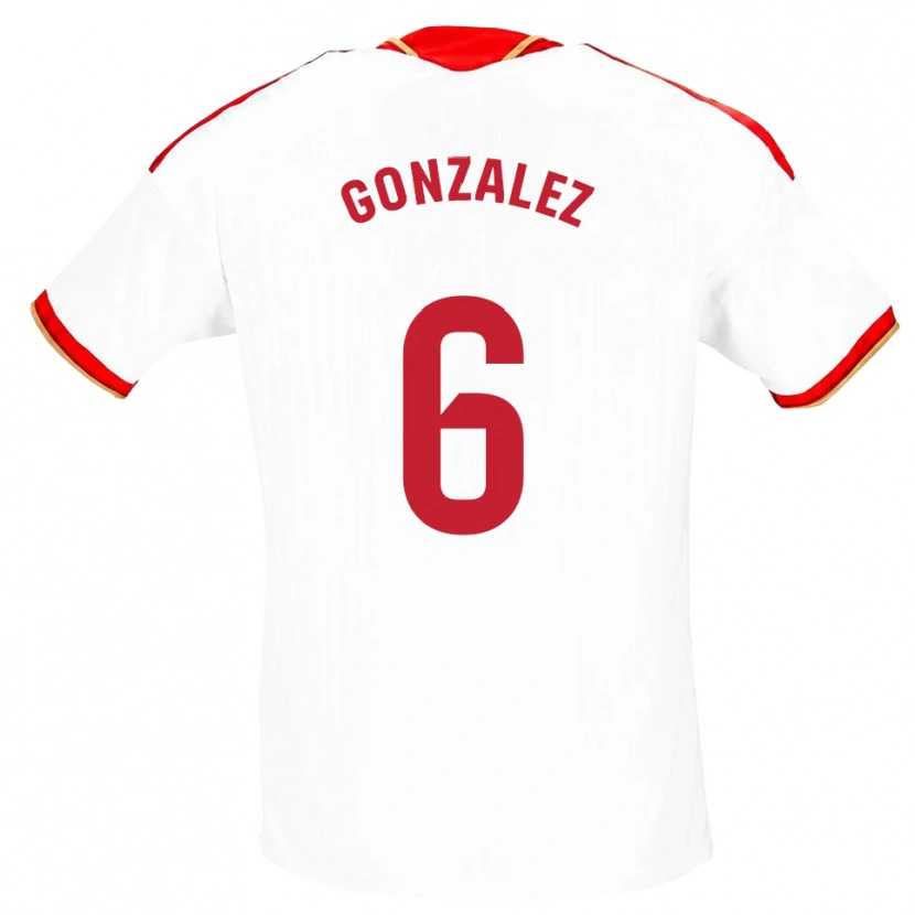 Danxen Niño Camiseta Pamela González #6 Blanco Rojo 1ª Equipación 2026/27 La Camisa México