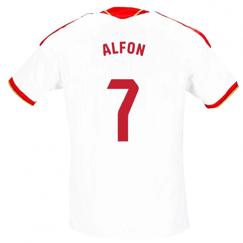 Danxen Niño Camiseta Alfon González #7 Blanco Rojo 1ª Equipación 2026/27 La Camisa México