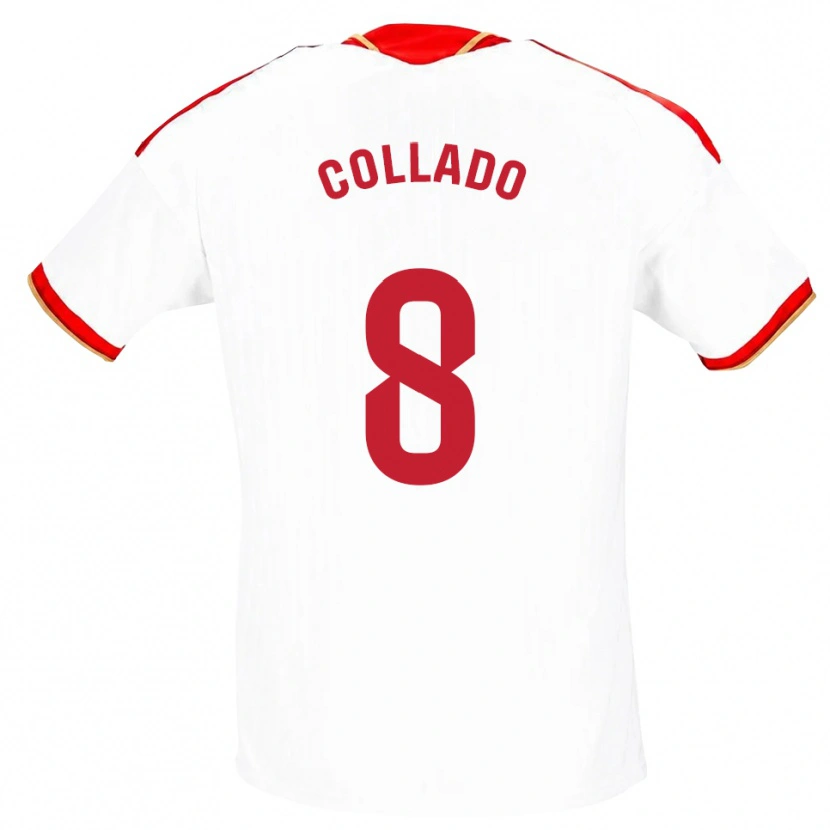 Danxen Niño Camiseta Alberto Collado #8 Blanco Rojo 1ª Equipación 2026/27 La Camisa México