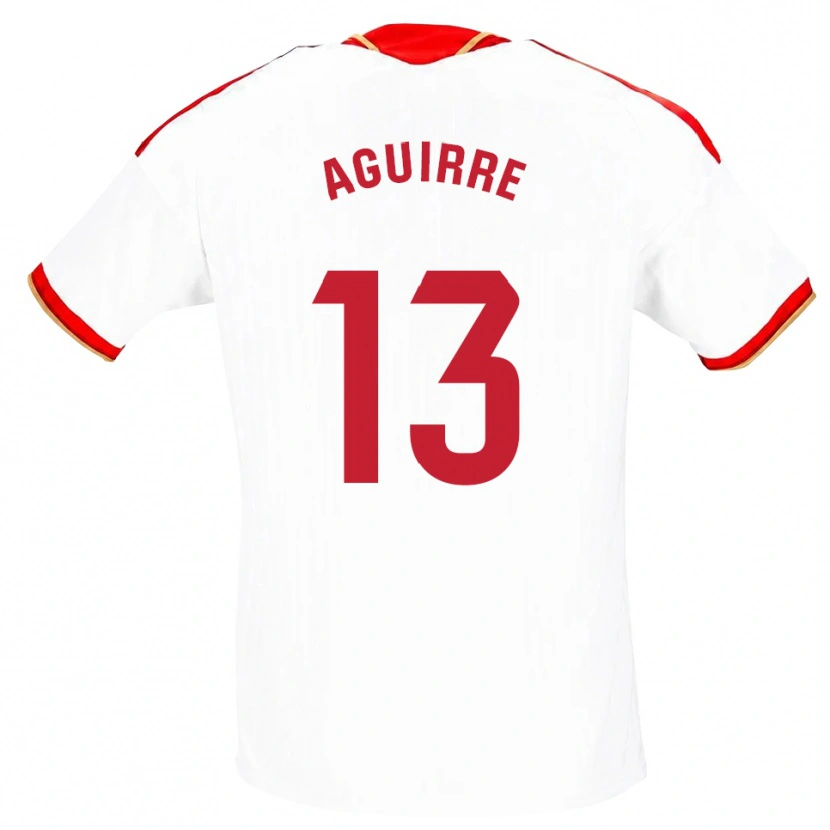Danxen Niño Camiseta Yolanda Aguirre #13 Blanco Rojo 1ª Equipación 2026/27 La Camisa México