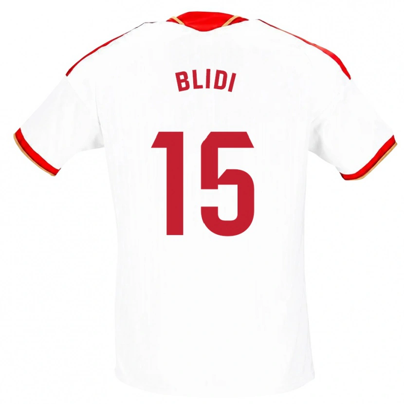 Danxen Niño Camiseta Naim Blidi #15 Blanco Rojo 1ª Equipación 2026/27 La Camisa México