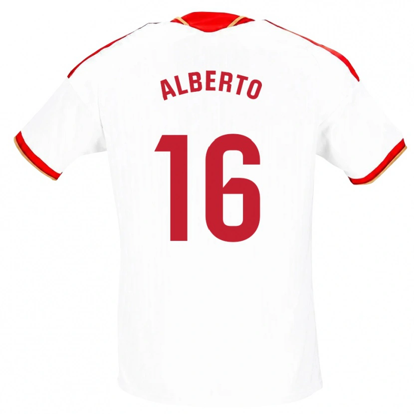 Danxen Niño Camiseta Alberto González #16 Blanco Rojo 1ª Equipación 2026/27 La Camisa México
