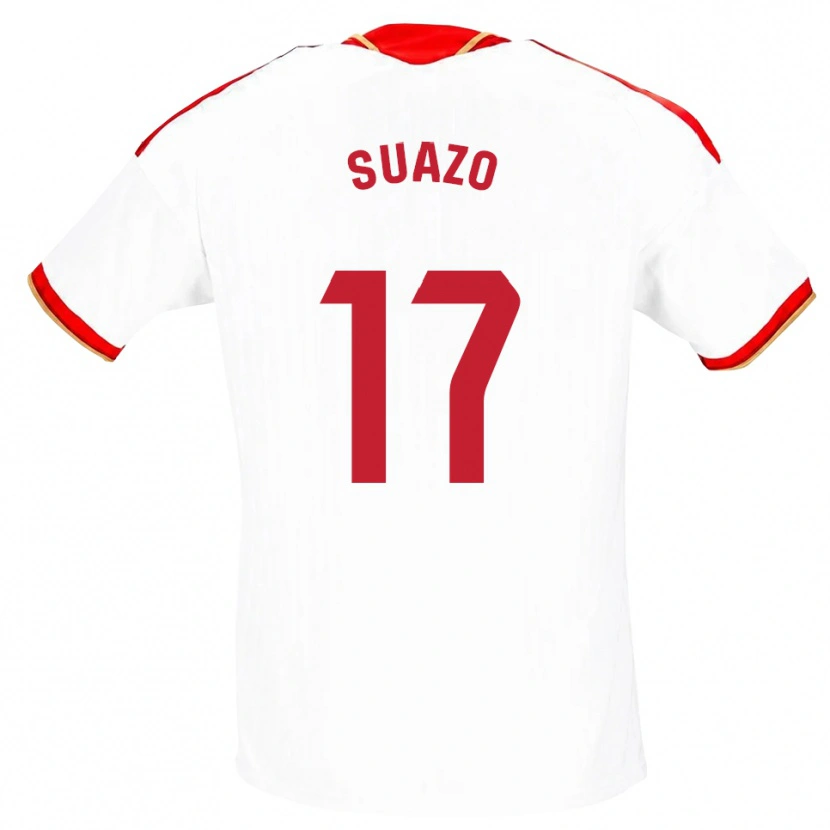 Danxen Niño Camiseta Gabriel Suazo #17 Blanco Rojo 1ª Equipación 2026/27 La Camisa México