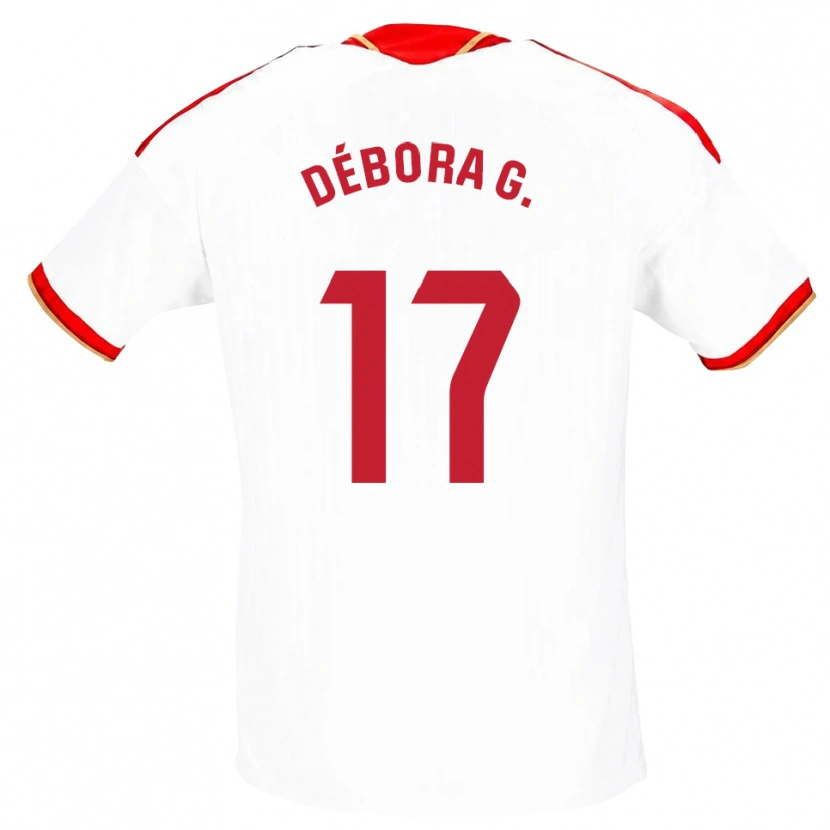 Danxen Niño Camiseta Débora García Mateo #17 Blanco Rojo 1ª Equipación 2026/27 La Camisa México