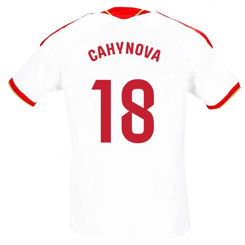 Danxen Niño Camiseta Klara Cahynova #18 Blanco Rojo 1ª Equipación 2026/27 La Camisa México