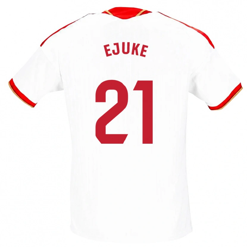 Danxen Niño Camiseta Chidera Ejuke #21 Blanco Rojo 1ª Equipación 2026/27 La Camisa México