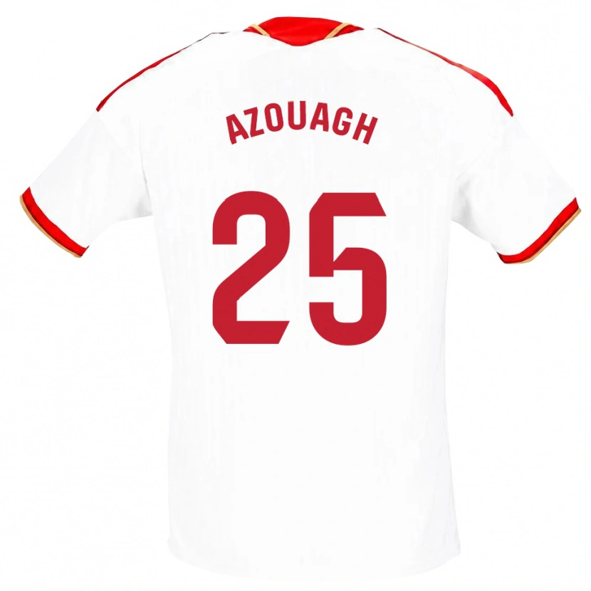 Danxen Niño Camiseta Rayan Azouagh #25 Blanco Rojo 1ª Equipación 2026/27 La Camisa México