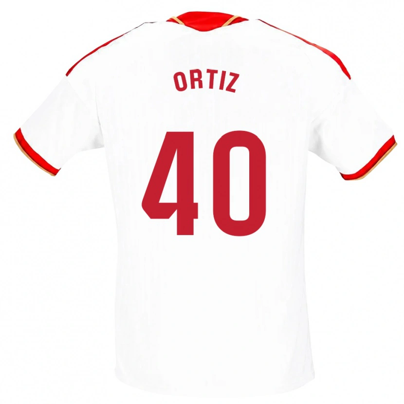 Danxen Niño Camiseta Hugo Ortiz #40 Blanco Rojo 1ª Equipación 2026/27 La Camisa México