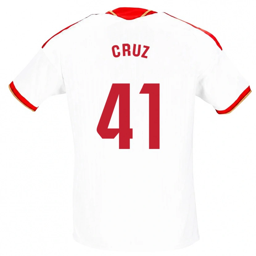 Danxen Niño Camiseta Jesús Cruz #41 Blanco Rojo 1ª Equipación 2026/27 La Camisa México