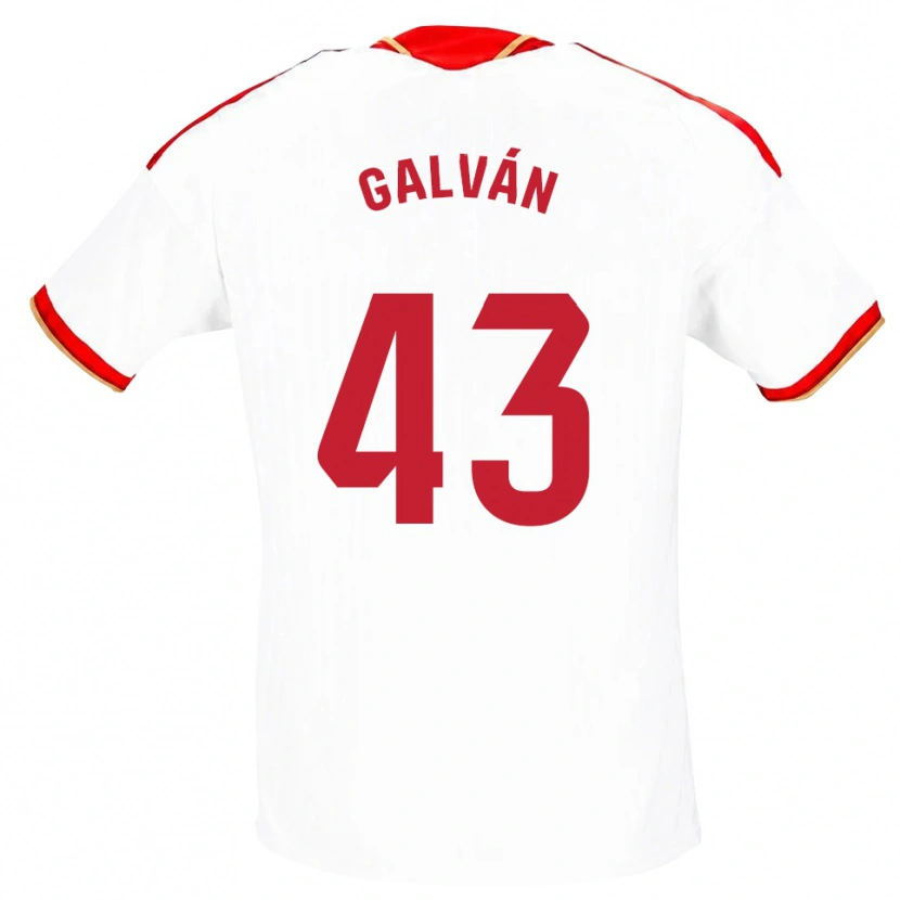 Danxen Niño Camiseta Arnaudis Galván #43 Blanco Rojo 1ª Equipación 2026/27 La Camisa México