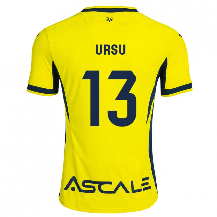 Danxen Niño Camiseta Eduard Ursu #13 Amarillo Negro Rojo 1ª Equipación 2026/27 La Camisa México
