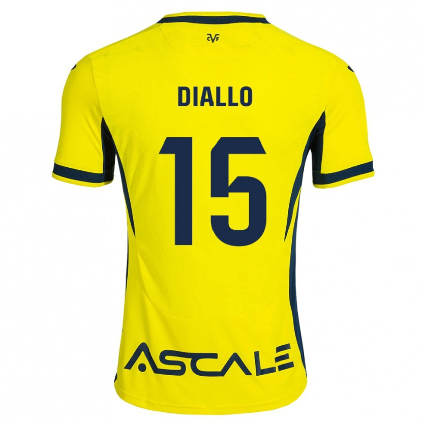 Danxen Niño Camiseta Moussa Diallo #15 Amarillo Negro Rojo 1ª Equipación 2026/27 La Camisa México