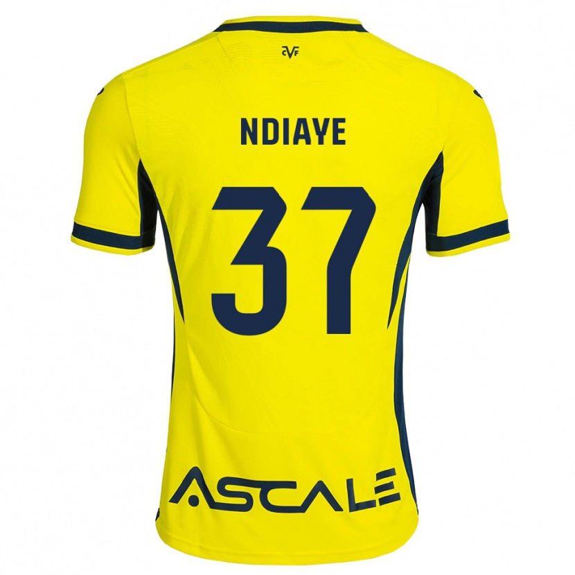 Danxen Niño Camiseta Serigne Ndiaye #37 Amarillo Negro Rojo 1ª Equipación 2026/27 La Camisa México