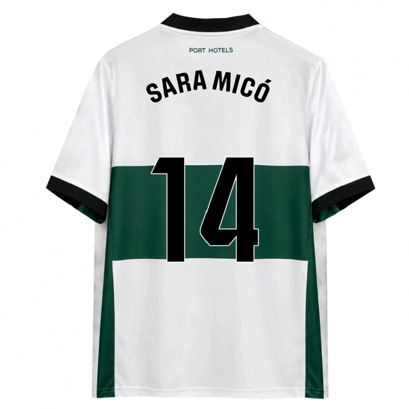 Danxen Niño Camiseta Sara Micó #14 Verde Blanco Rojo 1ª Equipación 2026/27 La Camisa México