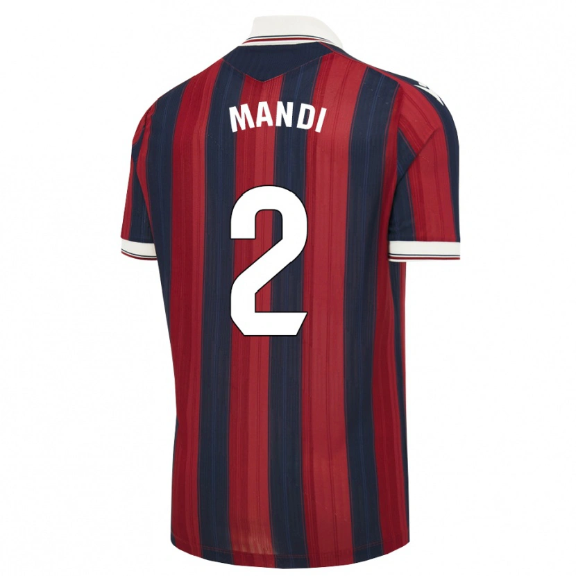 Danxen Niño Camiseta Aïssa Mandi #2 Azul Medianoche Rojo 1ª Equipación 2026/27 La Camisa México