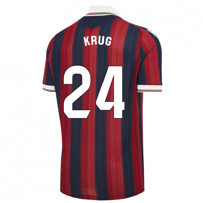 Danxen Niño Camiseta Martín Krug #24 Azul Medianoche Rojo 1ª Equipación 2026/27 La Camisa México