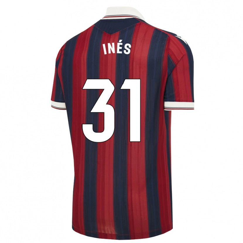 Danxen Niño Camiseta Inés Rizo #31 Azul Medianoche Rojo 1ª Equipación 2026/27 La Camisa México