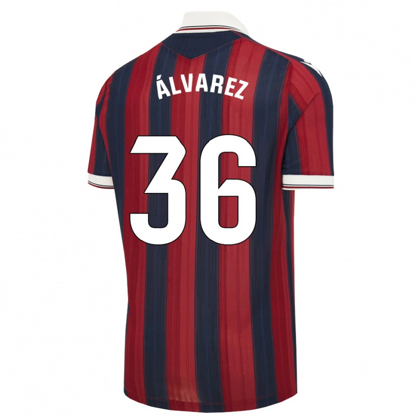 Danxen Niño Camiseta Anna Álvarez #36 Azul Medianoche Rojo 1ª Equipación 2026/27 La Camisa México