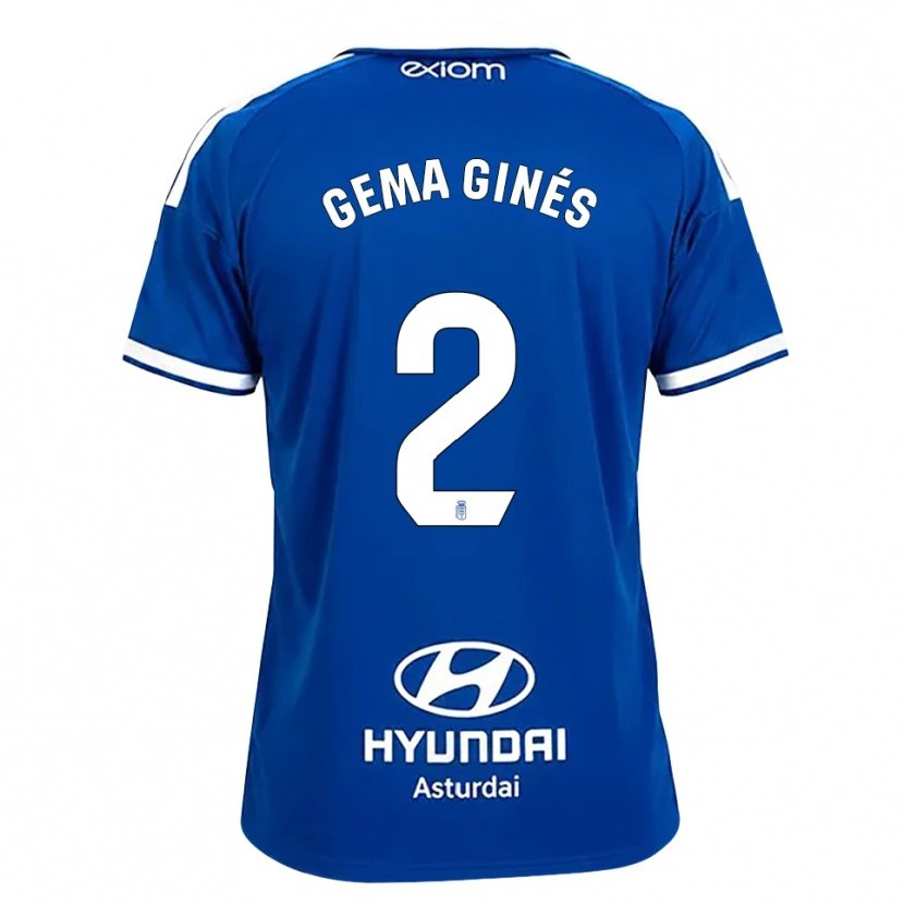 Danxen Niño Camiseta Gema Ginés #2 Azul Mediano Blanco 1ª Equipación 2026/27 La Camisa México