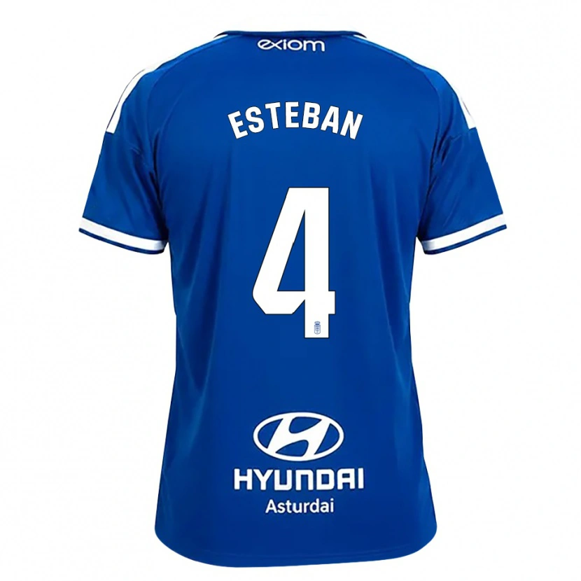 Danxen Niño Camiseta Marco Esteban #4 Azul Mediano Blanco 1ª Equipación 2026/27 La Camisa México