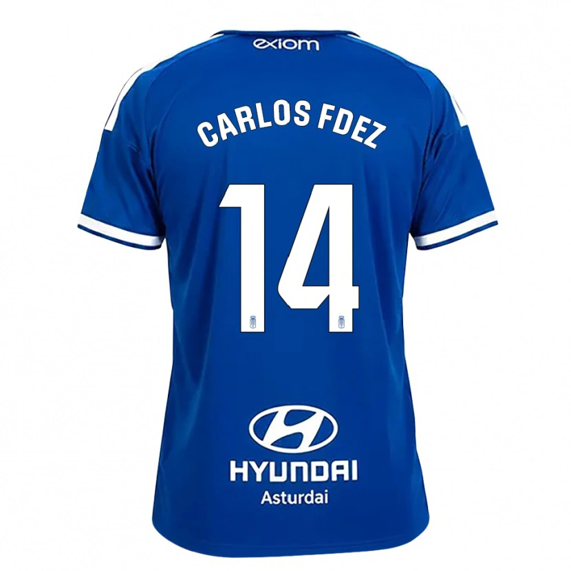 Danxen Niño Camiseta Carlos Fernández #14 Azul Mediano Blanco 1ª Equipación 2026/27 La Camisa México
