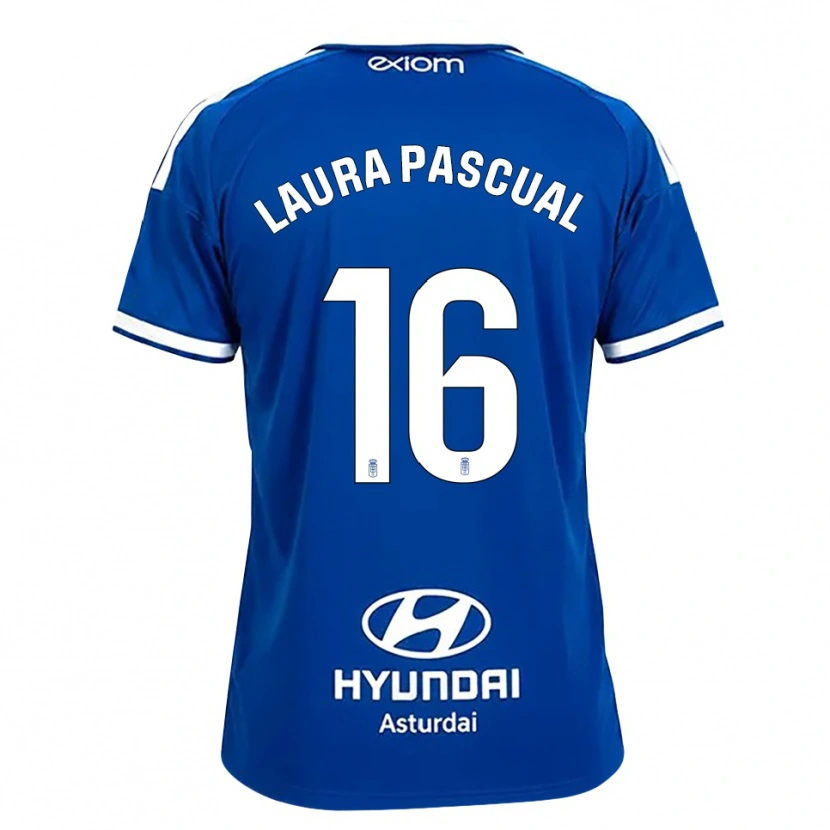 Danxen Niño Camiseta Laura Pascual #16 Azul Mediano Blanco 1ª Equipación 2026/27 La Camisa México
