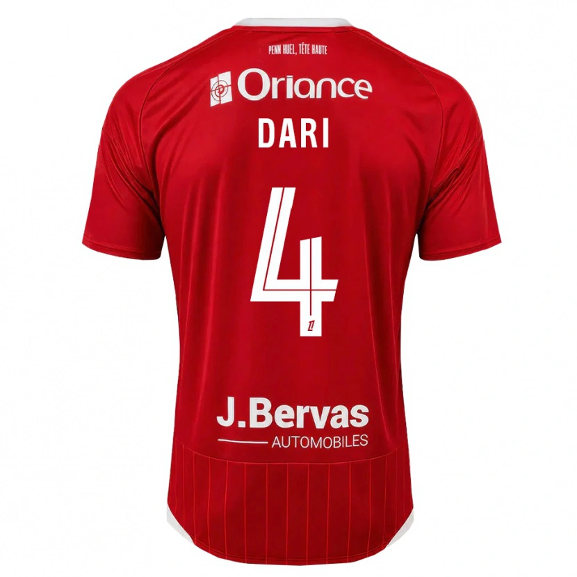 Danxen Niño Camiseta Achraf Dari #4 Blanco Rojo 1ª Equipación 2026/27 La Camisa México