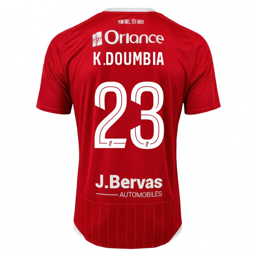Danxen Niño Camiseta Kamory Doumbia #23 Blanco Rojo 1ª Equipación 2026/27 La Camisa México