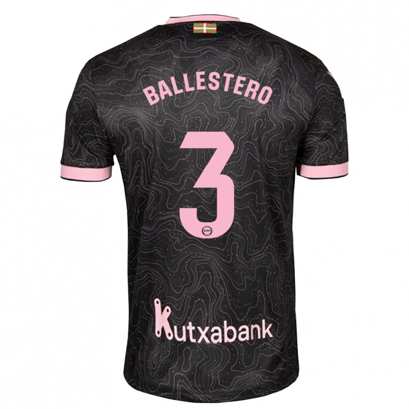 Danxen Niño Camiseta Carlos Ballestero #3 Negro Rosa 2ª Equipación 2026/27 La Camisa México