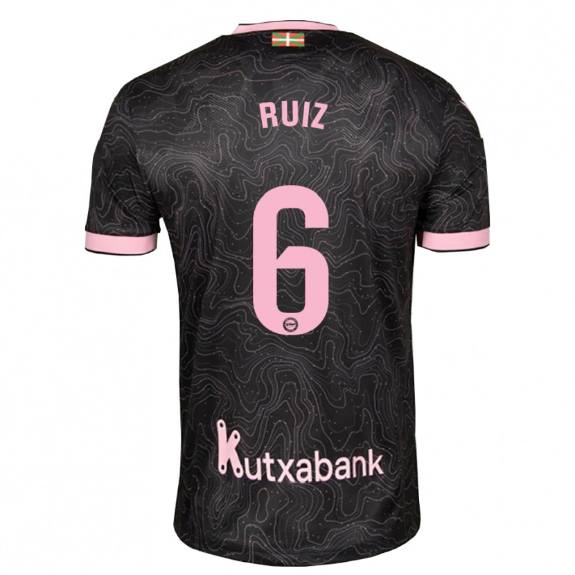 Danxen Niño Camiseta Markel Ruiz #6 Negro Rosa 2ª Equipación 2026/27 La Camisa México
