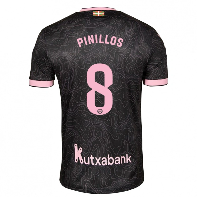 Danxen Niño Camiseta Lander Pinillos #8 Negro Rosa 2ª Equipación 2026/27 La Camisa México