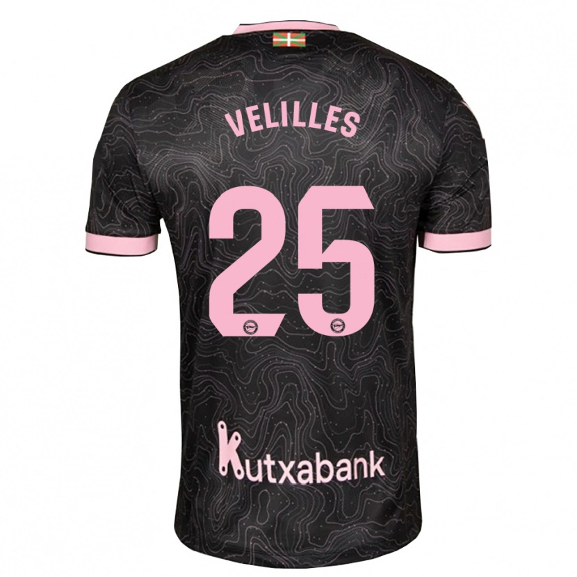 Danxen Niño Camiseta Luis Velilles #25 Negro Rosa 2ª Equipación 2026/27 La Camisa México