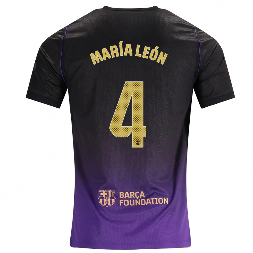Danxen Niño Camiseta María Pilar León #4 Morado Amarillo Negro 2ª Equipación 2026/27 La Camisa México