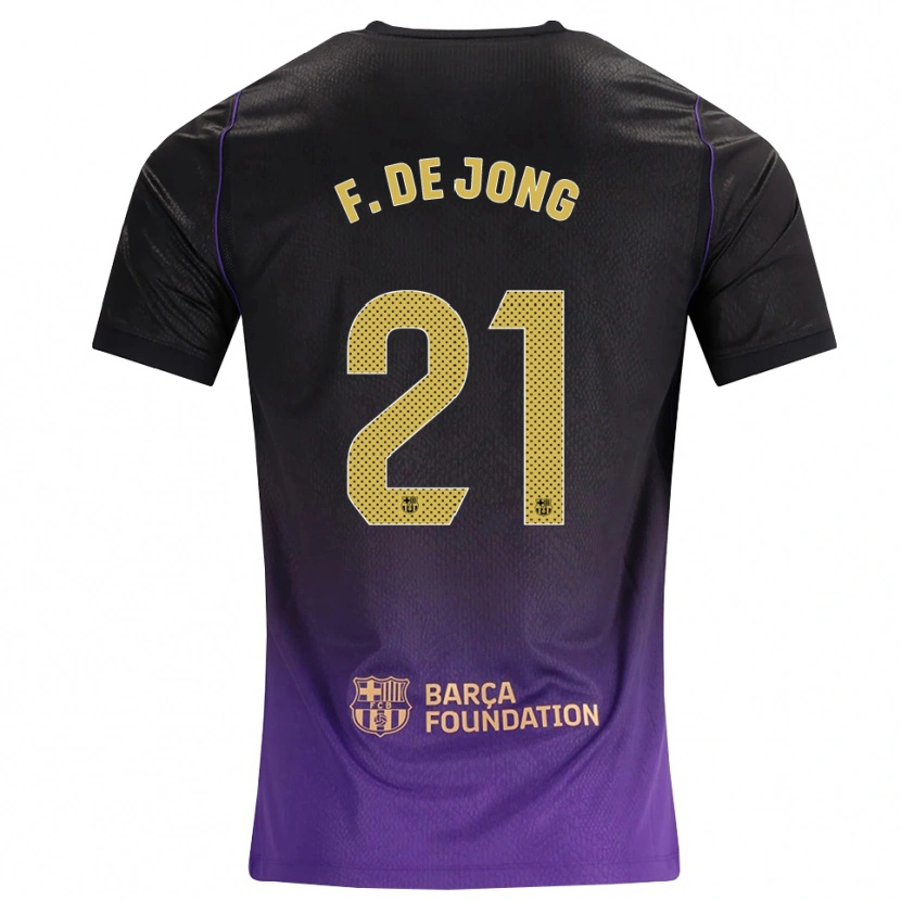 Danxen Niño Camiseta Frenkie De Jong #21 Morado Amarillo Negro 2ª Equipación 2026/27 La Camisa México