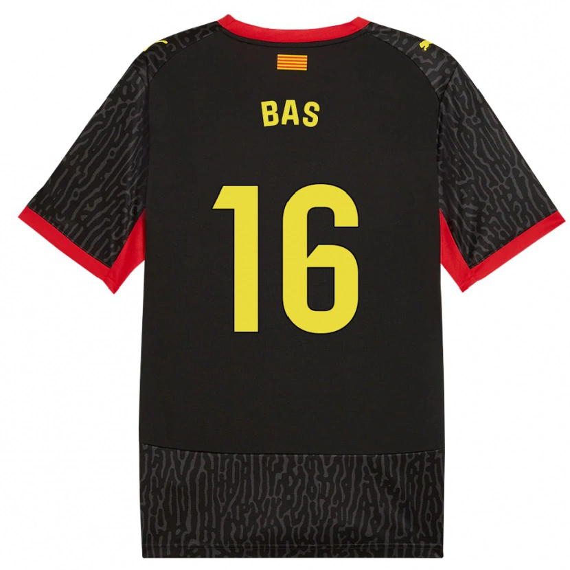Danxen Niño Camiseta Jordi Bas #16 Negro Amarillo Rojo 2ª Equipación 2026/27 La Camisa México