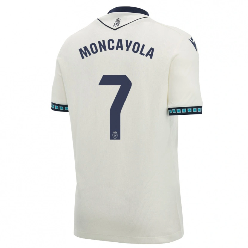 Danxen Niño Camiseta Jon Moncayola #7 Blanco Negro Azul Cielo Claro 2ª Equipación 2026/27 La Camisa México