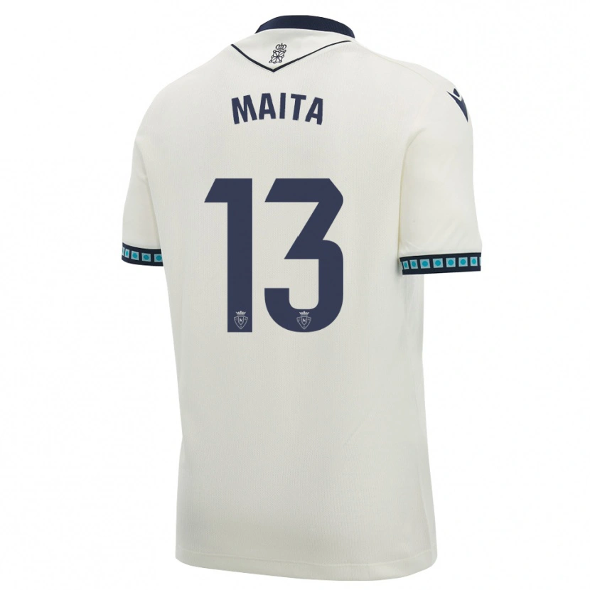 Danxen Niño Camiseta Maitane Zalba Irañeta #13 Blanco Negro Azul Cielo Claro 2ª Equipación 2026/27 La Camisa México