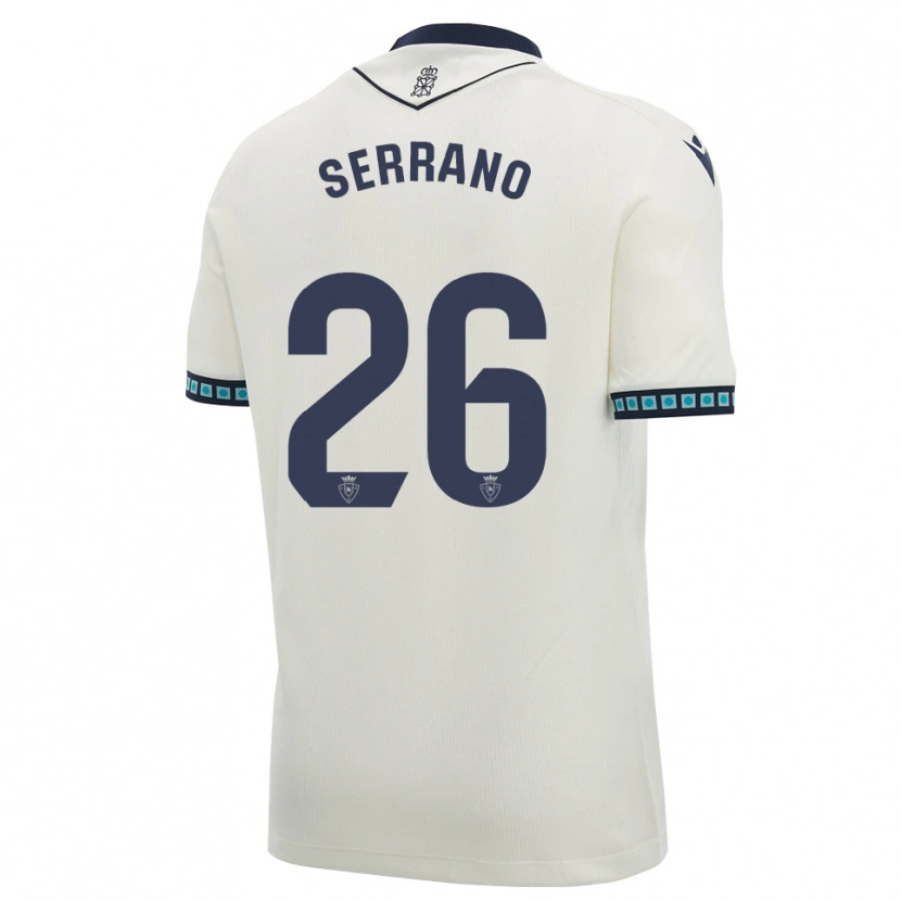 Danxen Niño Camiseta Mikel Serrano #26 Blanco Negro Azul Cielo Claro 2ª Equipación 2026/27 La Camisa México