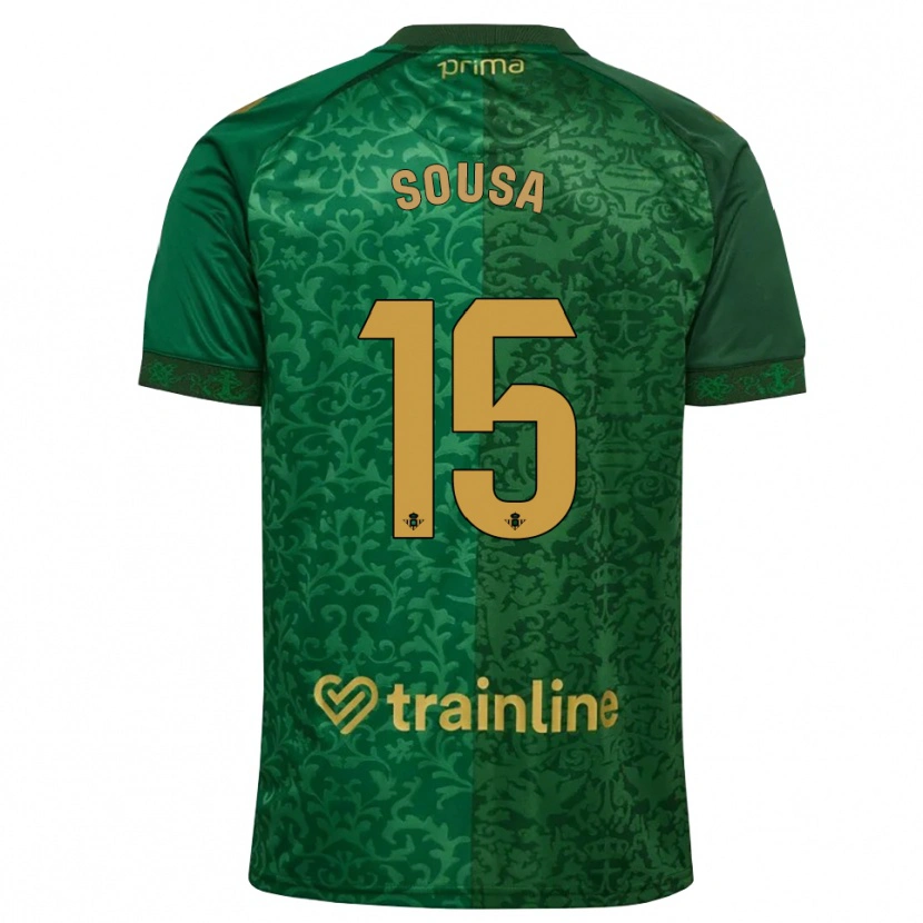 Danxen Niño Camiseta Vasco Sousa #15 Verde Bosque Dorado Oscuro 2ª Equipación 2026/27 La Camisa México