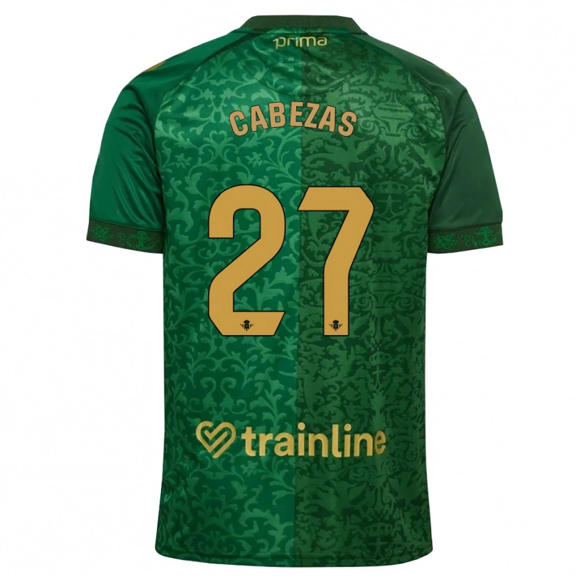 Danxen Niño Camiseta Ángela Cabezas #27 Verde Bosque Dorado Oscuro 2ª Equipación 2026/27 La Camisa México